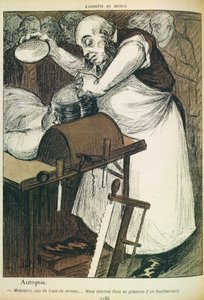 剖検、脳の兆候なし、彼はパブ「L&39;Assiette Au Beurre」の公務員でなければなりません。 1902年8月 作： Eve Cadel